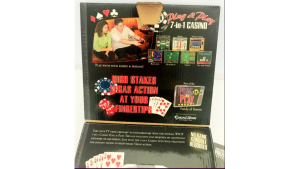 World Series Poker Plug & Play 7-en-1 Casino NEGRO JACK oficial de Poker Texas Hold Em más ruleta Blackjack Craps Slots Funny Party