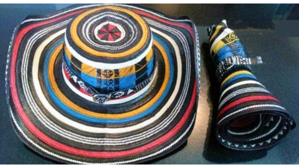 COLOMBIAN HANDMADE COLORED HAT SOMBRERO SINUANO VUELTIAO CAÑA ARROW 19 LAPS VUEL