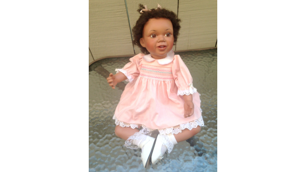 Vintage Porcelain Ashton Drake Brianne 10'' African American toddler Girl Doll The Ashton-Drake Galleries "Brianne" Sunday Best Collection
