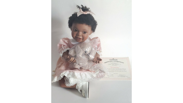 Vintage Porcelain Ashton Drake Brianne 10'' African American toddler Girl Doll The Ashton-Drake Galleries "Brianne" Sunday Best Collection