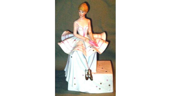 Vintage Ceramic Ballerina Music Box by Schmid 1988 Music Collectable 8 Inch