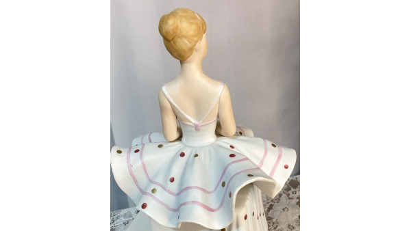 Vintage Ceramic Ballerina Music Box by Schmid 1988 Music Collectable 8 Inch
