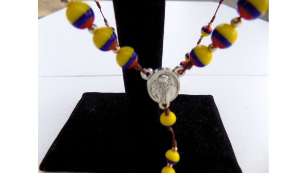 Catholic Rosary Beads, Acrylic Rosary Tricolor, Stainless Steel Rosary, Guadalupe Rosary Center, Unique Rosary Beads, Beads Rosary