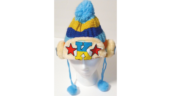 Handmade Fashionable Women Hat Stretch Wool w/Warm Ear Covers Ideal for Winter Snow Ski FITS Any Size (Light Blue)
