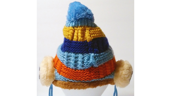 Handmade Fashionable Women Hat Stretch Wool w/Warm Ear Covers Ideal for Winter Snow Ski FITS Any Size (Light Blue)