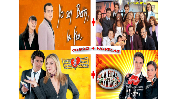 Super Combo 4 Novelas: Yo Soy Betty La Fea + Ecomoda + La Hija Del Mariachi + Hasta Q la Plata Telenovelas Colombianas Colombian TV Series