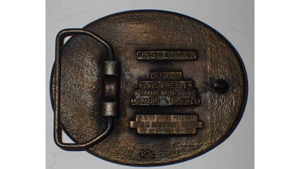 Vintage Primera Edición Oficial Elvis Presley Conmemorativo Hebilla de Cinturón Hebilla del Cinturón Conmemorativo Certificado Autenticidad