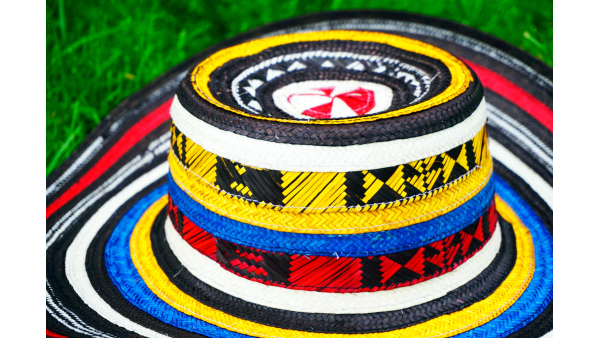 Sombrero de color colombiano hecho a mano Sombrero Sinuano vueltiao Caña Arrow 19 Laps Vueltas Sombrero Hombres Mujeres Regalo especial Sombrero tradicional occidental