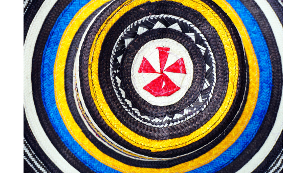 Sombrero de color colombiano hecho a mano Sombrero Sinuano vueltiao Caña Arrow 19 Laps Vueltas Sombrero Hombres Mujeres Regalo especial Sombrero tradicional occidental