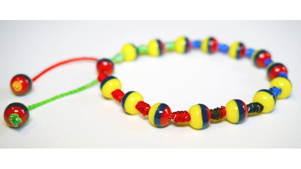 Pulsera cuentas tricolor hecho a mano hecho a mano abalorios regalo para su regalo para los hombres colombianos brazalete Tipico Unisex Joyeria impermeable