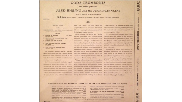 Fred Waring & The Pennsylvanians - Trombones de Dios; Religioso, Evangelio, Coral, Palabra hablada, Poesía, Vinilo, Álbum LP 1962 Vintage Antique
