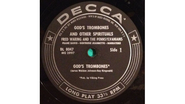 Fred Waring & The Pennsylvanians - Trombones de Dios; Religioso, Evangelio, Coral, Palabra hablada, Poesía, Vinilo, Álbum LP 1962 Vintage Antique