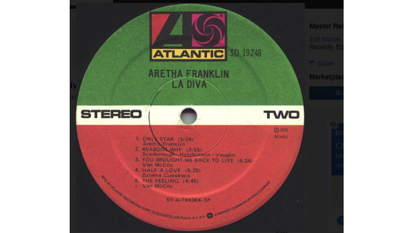 Aretha Franklin La Diva Cantante estadounidense Vinilo LP Álbum 1979 Género Funk Soul Disco