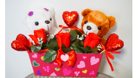 Mother's Day Celebration Twin Bears Flower Ornaments Gift for all our Special Mothers Box Set Includes Beautiful of Necklace and Earrings