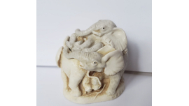 Vintage Harmony Kingdom Treasure Jest Trumpeters Ball Elephants Excellent condition 2 1/2" high Made in England Ed's Safari Elephants Figure