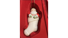 Vintage Lenox Santa Claus American by Design in a stocking Ornament , Only 1, Occasion Christmas, Features Santa