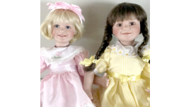 Vintage Antique Susie and Linda Ashton Drake Porcelain Dolls from the 1998 Friendship is Forever Collection