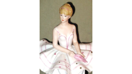 Vintage Ceramic Ballerina Music Box by Schmid 1988 Music Collectable 8 Inch
