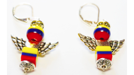Colombiana hecha a mano pendientes angel cuentas tricolor hecho a mano abalorios regalo para su regalo para los hombres Aretes Tipico Unisex Joyeria impermeable