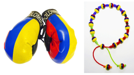 Bandera Colombiana Hecha a Mano Mini Guantes Pequeños de Boxeo + Pulsera Colombia para Colgar sobre Coche Automóvil Espejo De Automóvil Hombres Mujeres Regalo Especial Para Todas Las Edades