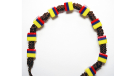 Pulsera cuentas tricolor hecho a mano hecho a mano abalorios regalo para su regalo para los hombres colombianos brazalete Tipico Unisex Joyeria impermeable