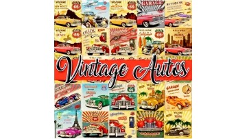 Retro Vintage Cars Collection imágenes y diseños (Posters-Logos-Plates-Affiches )