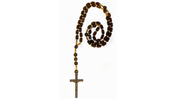 Super and Holy Big Diamond Beads Sanctified Rosario Natural Wood Chain Jesus Cross XL Large 40" Wall Rosary