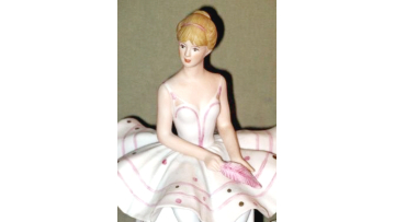 Vintage Ceramic Ballerina Music Box by Schmid 1988 Music Collectable 8 Inch