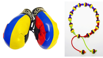 Bandera Colombiana Hecha a Mano Mini Guantes Pequeños de Boxeo + Pulsera Colombia para Colgar sobre Coche Automóvil Espejo De Automóvil Hombres Mujeres Regalo Especial Para Todas Las Edades