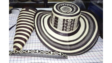 Sombrero Hecho a Mano Colombiano Sombrero + Protector Estuche Original vueltiao Caña Arrow 19 Vueltas Vueltas Colombia Hombres Mujeres Regalo Especial para Todas las Edades