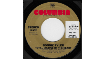 Bonnie Tyler – Total Eclipse Of The Heart / Straight From The Heart Vinilo, 7, 45 RPM, Reedición, Mini Vinilo 1983 Estilo Synth-Pop, Vintage