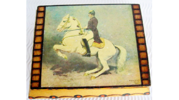 Caja de música de madera vintage Austria Movimiento suizo Emperadores 'Vals Pock Art 1940 Lipizzan