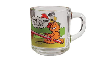 Vintage Garfield McDonalds 1978 Tazas Vidrio Completo Original Set # 3 Odie Dog Cat Cartoon adicional Enesco Garfield Christmas Ornament 1983